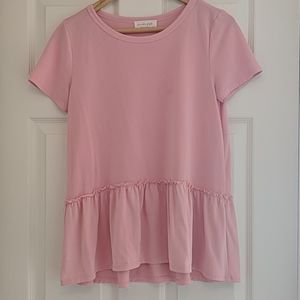 Drop waist ruffle hem tee